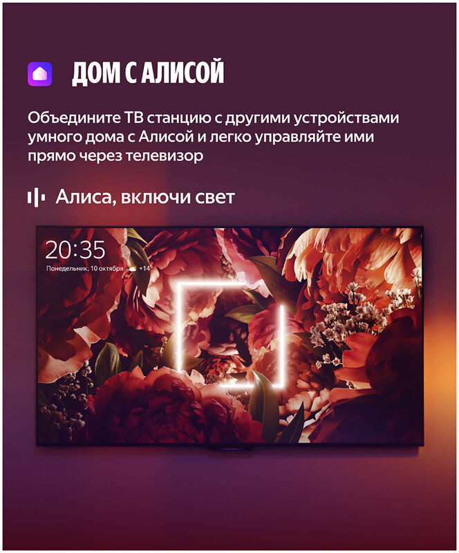 LED телевизор Яндекс ТВ Станция Бейсик с Алисой 55'' (YNDX-00076)