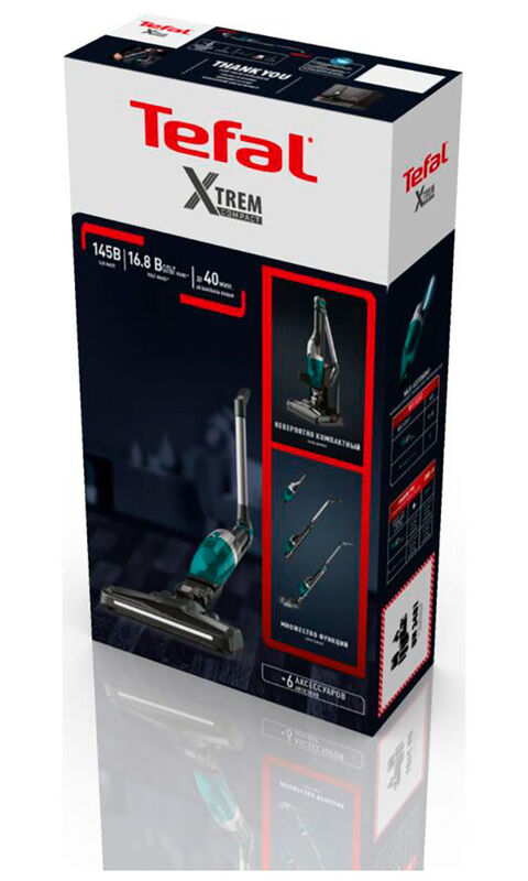 Пылесос вертикальный Tefal TY1239WO Xtrem Compact Essential 2 в 1