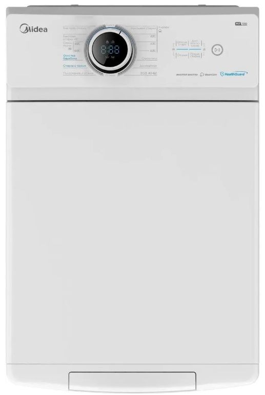 Вертикальная стиральная Midea MF100T80BS/W-RU