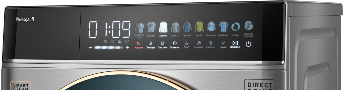 Стирально-сушильная машина Weissgauff WMD 58411 Direct Drive Inverter Premium Steam Steel