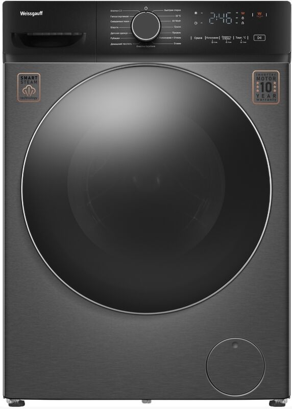 Стирально-сушильная машина Weissgauff WMD 4828 Inverter Steam Grey