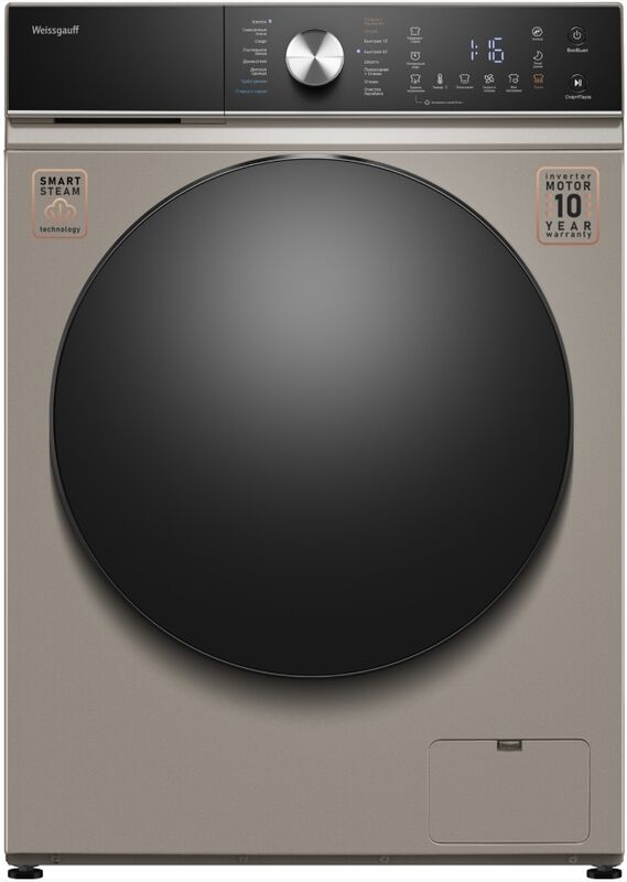 Стирально-сушильная машина Weissgauff WMD 61211 D Inverter Steam Champagne