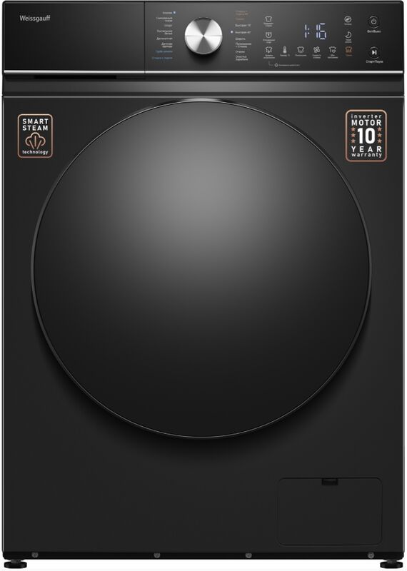 Стирально-сушильная машина Weissgauff WMD 61211 D Inverter Steam Matt Black