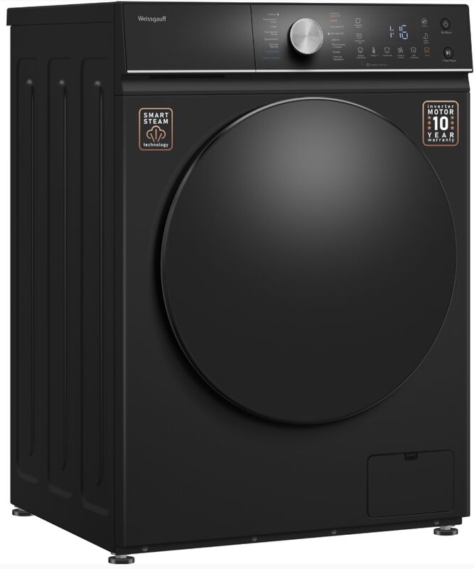 Стирально-сушильная машина Weissgauff WMD 61211 D Inverter Steam Matt Black