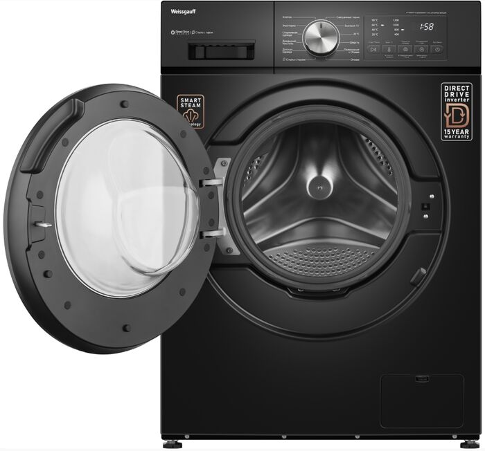 Стиральная машина Weissgauff WM 45127 Direct Drive Inverter Steam Black