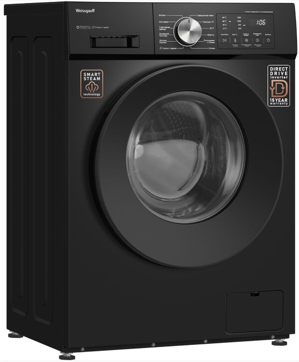 Стиральная машина Weissgauff WM 45127 Direct Drive Inverter Steam Black