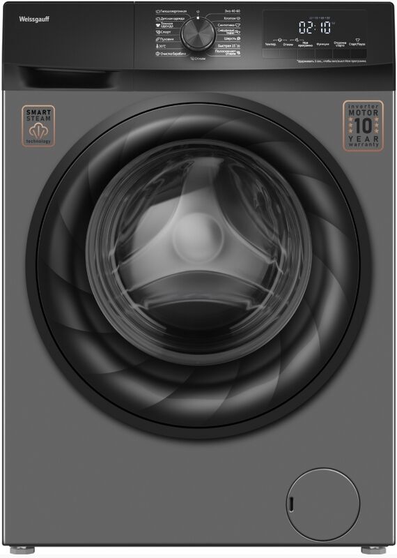 Стиральная машина Weissgauff WM 4947 DC Inverter Steam Grey