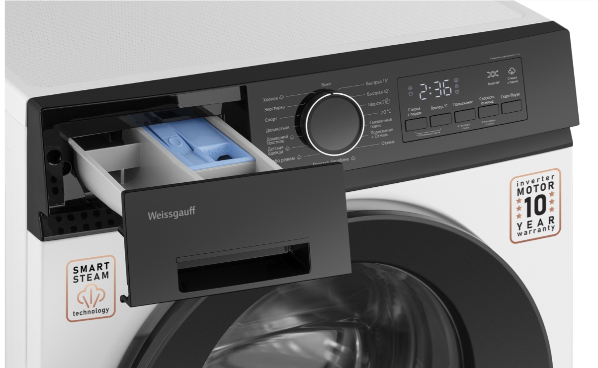 Стиральная машина Weissgauff WM 601411 Inverter Steam
