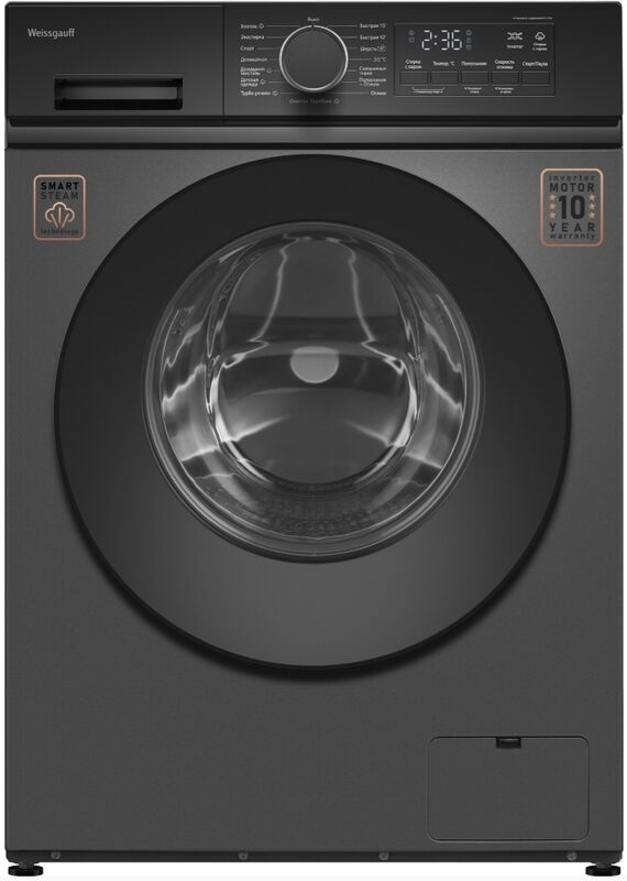 Стиральная машина Weissgauff WM 601411 Inverter Steam Grey