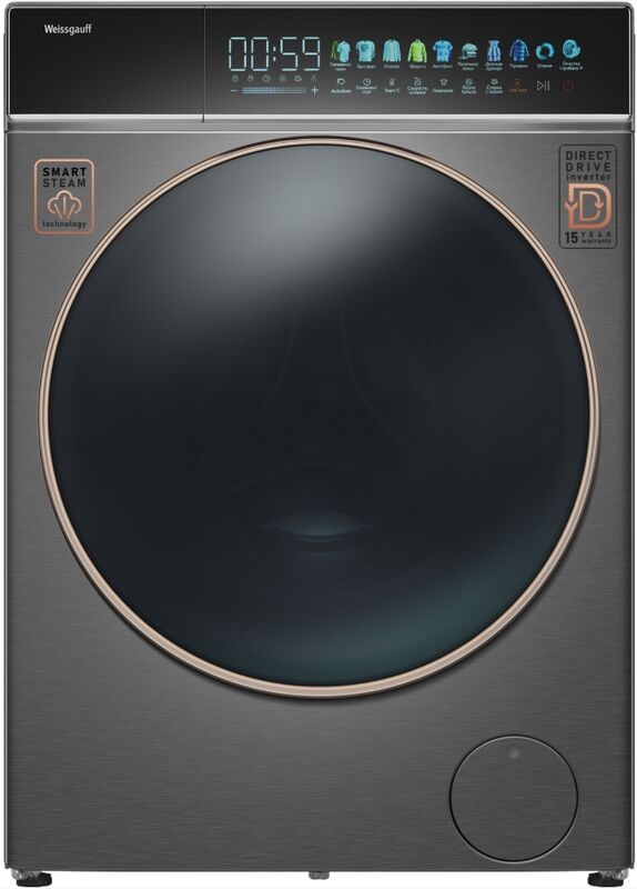 Стиральная машина Weissgauff WM 58411 Direct Drive Inverter Premium Steam Grey