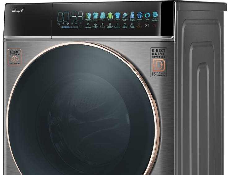 Стиральная машина Weissgauff WM 58411 Direct Drive Inverter Premium Steam Grey