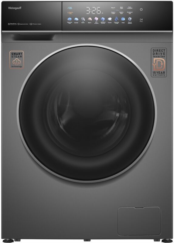 Стиральная машина Weissgauff WM 62210 Direct Drive Touch Inverter Steam Grey