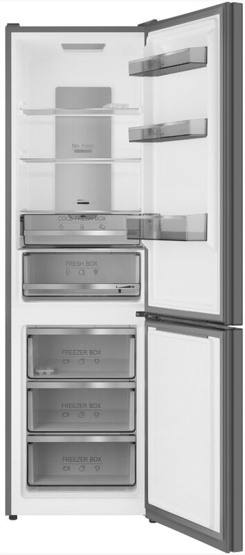 Двухкамерный холодильник Weissgauff WRK 2000 Total NoFrost Inverter Bru Steel Glass