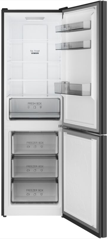 Двухкамерный холодильник Weissgauff WRK 185 Total NoFrost Inverter Black Glass