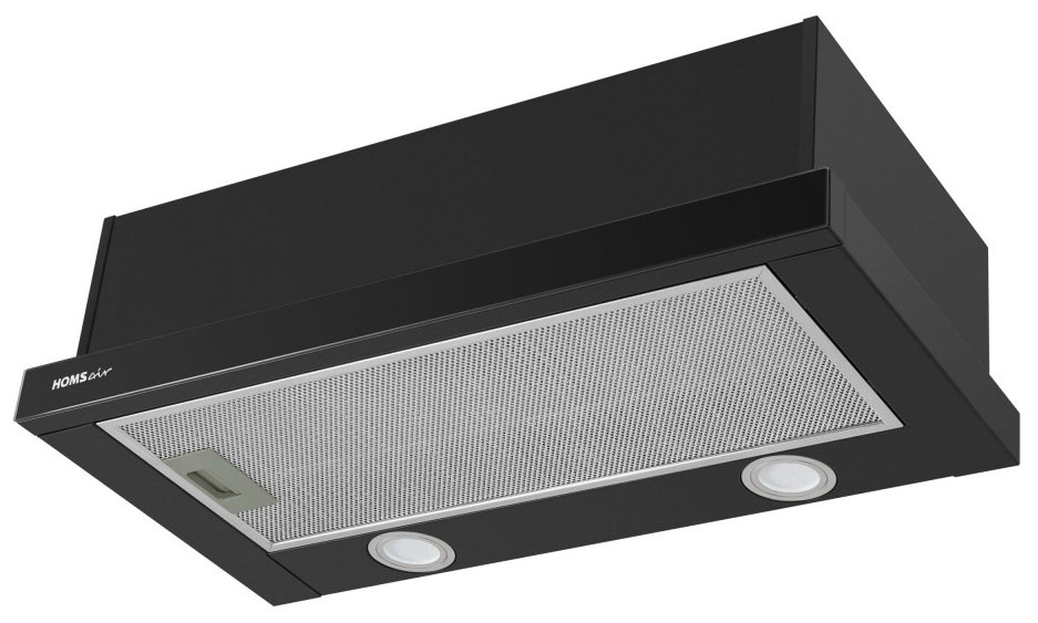 Телескопическая вытяжка HOMSair FLAT 60 Glass черный