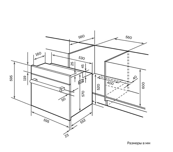 Электрический духовой шкаф LEX EDM 6070C BL