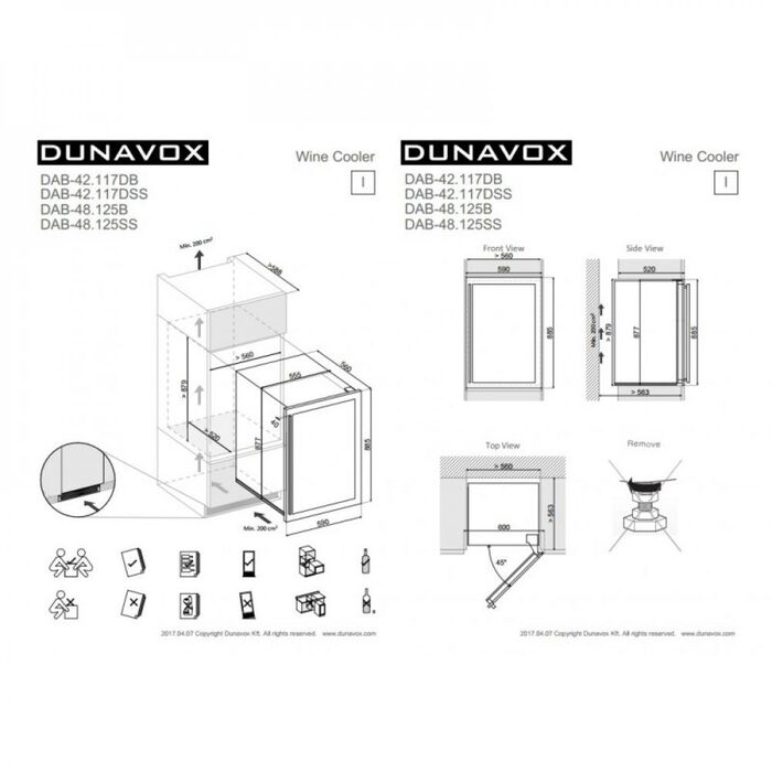 Встраиваемый винный шкаф Dunavox DAB-42.117DB