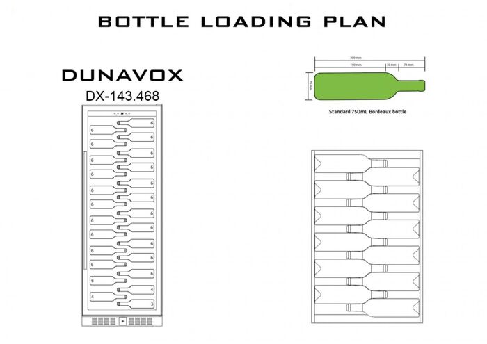 Встраиваемый винный шкаф Dunavox DX-143.468SS