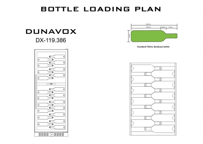 Встраиваемый винный шкаф Dunavox DX-119.386DSS
