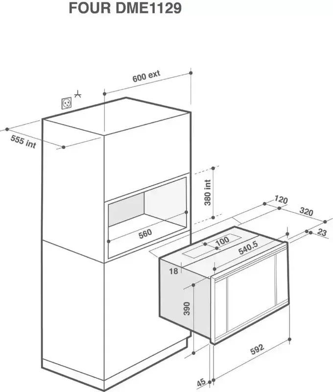 Встраиваемая микроволновая печь Brandt BMG2120W