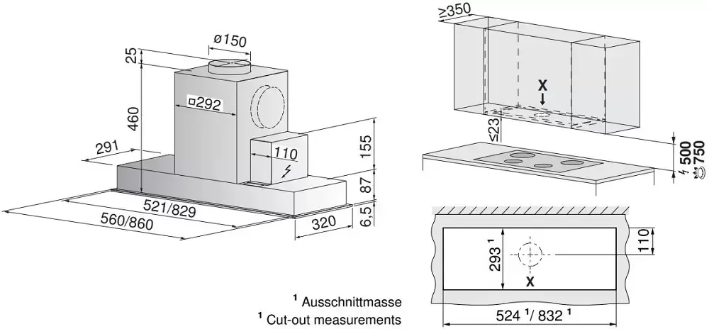 Полновстраиваемая вытяжка V-ZUG AiroClearCabinet V4000 AE4T-64010