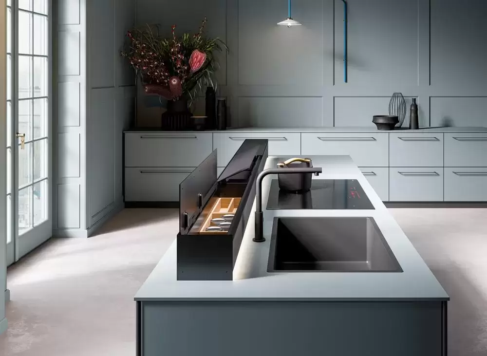 Встраиваемая в столешницу вытяжка Falmec MONOLITH 90 VETRO NERO