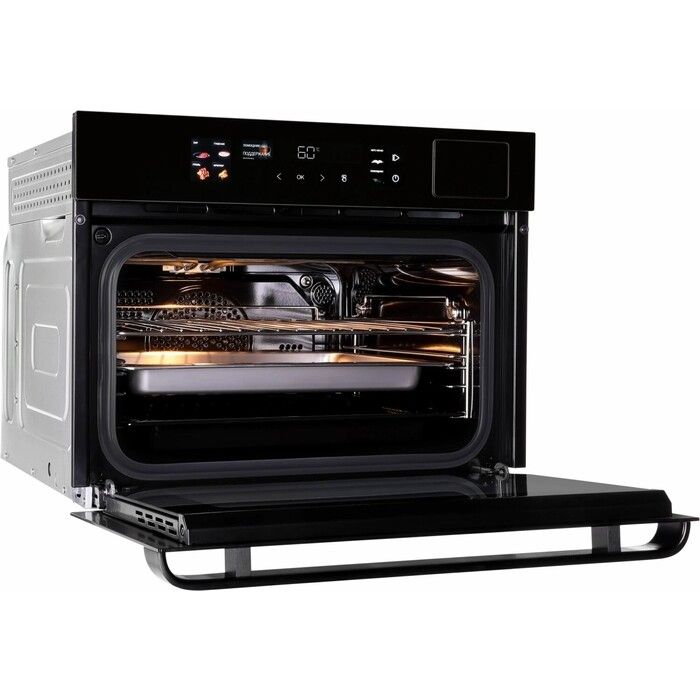 Компактный духовой шкаф Hiberg S-VMF 5515 B SMART