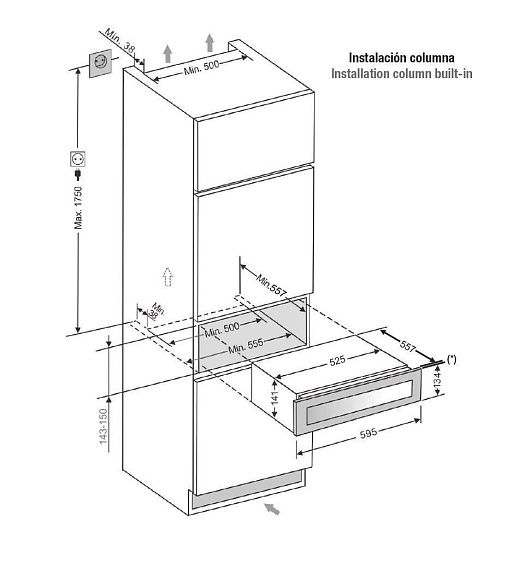 Встраиваемый винный шкаф Pando PVMC 15-5CR